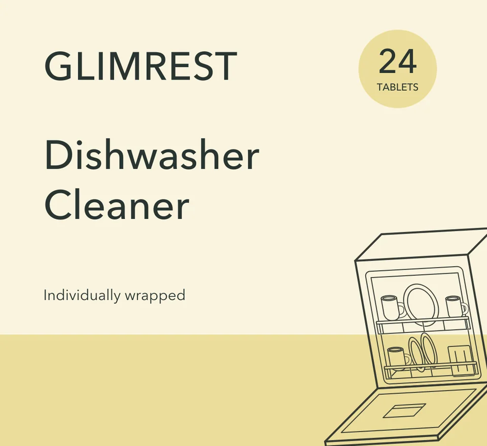 glimrest Dishwasher Cleaner Tablets packaging