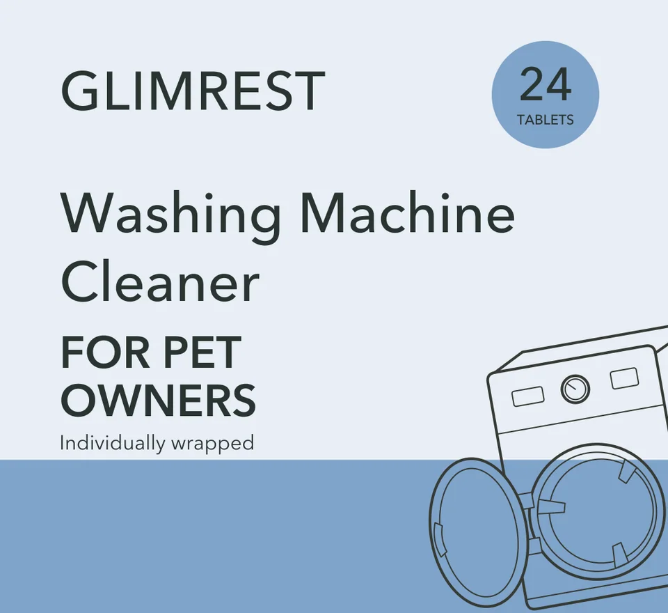glimrest Washing Machine Cleaner Tablets, Pet Homes packaging